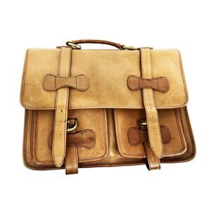 Vintage Brown Messenger Bag Satchel Cross Body Laptop Bag Briefcase  Unisex